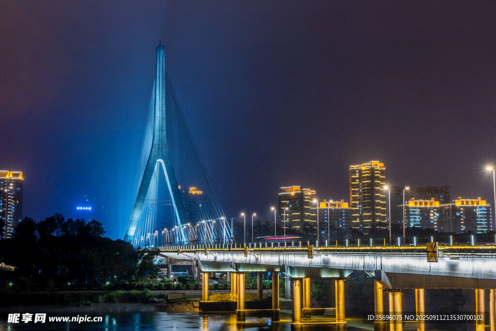 航拍福州地標三縣洲大橋