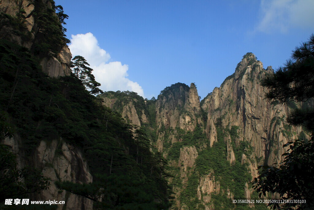 壯麗黃山奇峰景色