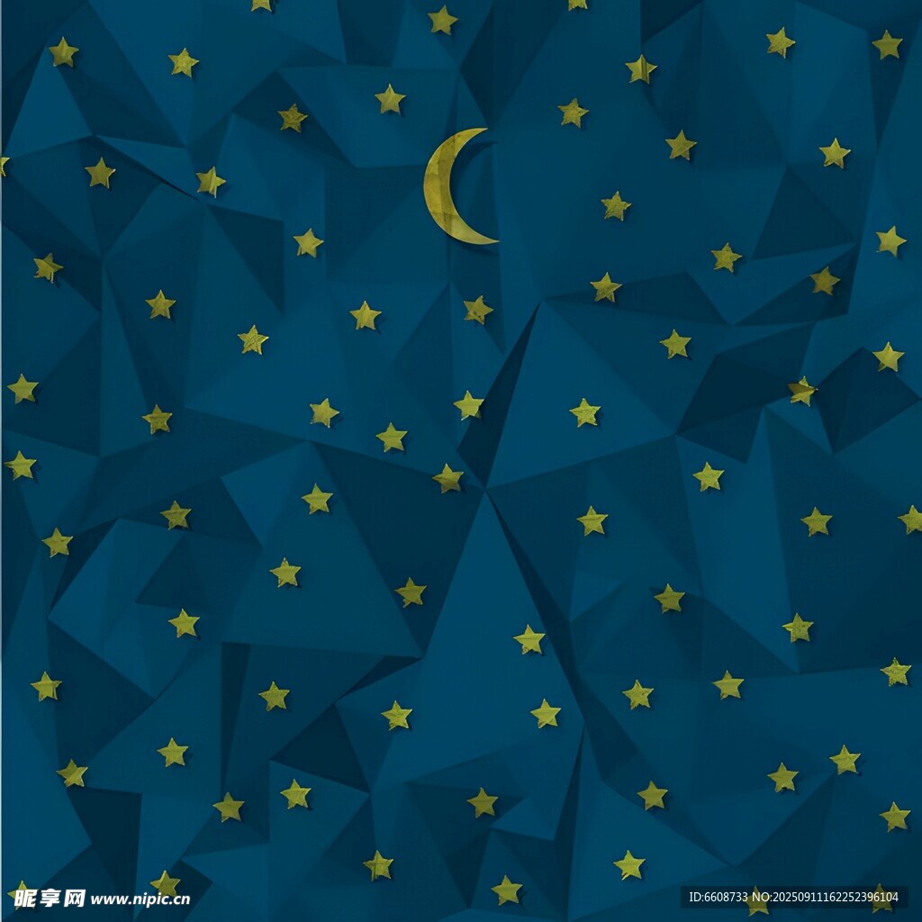 夢幻星空下的新月夜景