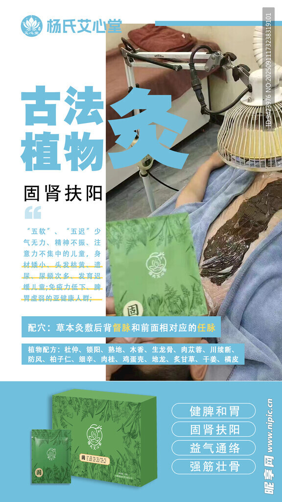 草本植物灸海報