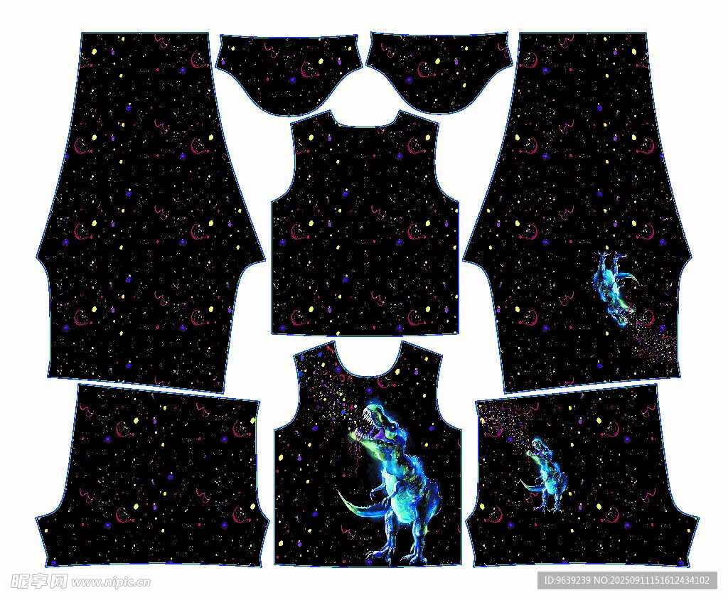 星空圖案服裝部件設(shè)計圖