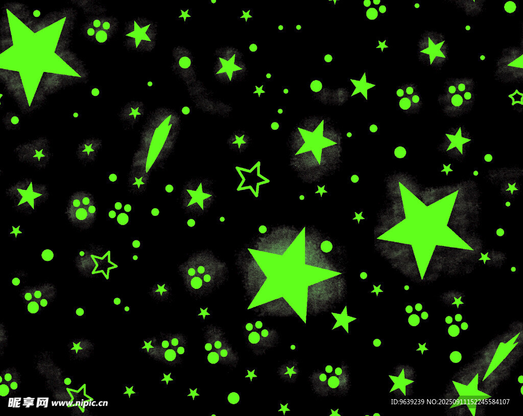 熒光綠星星夢(mèng)幻背景圖