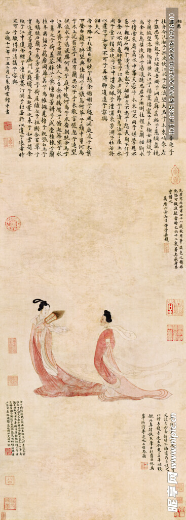 水墨山水古畫意境圖湘君湘夫人圖