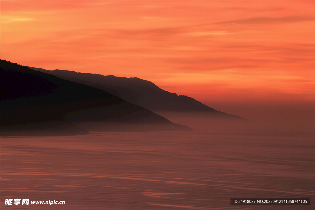 海邊日暮美景