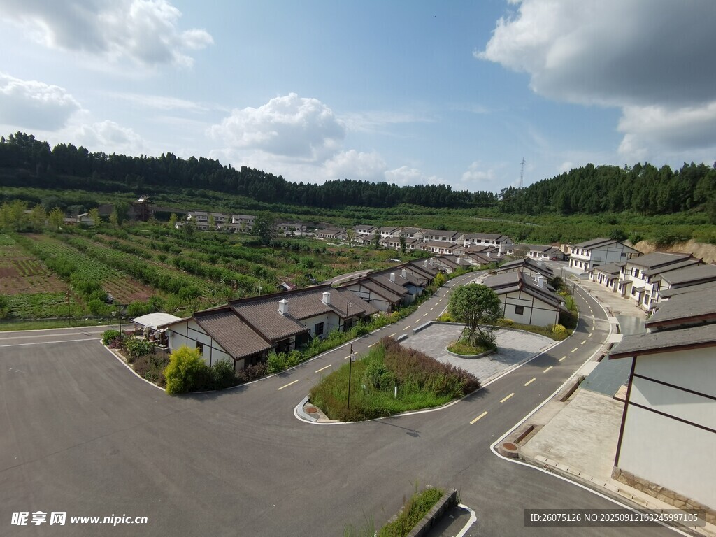 鄉(xiāng)村住宅區(qū)俯瞰景觀