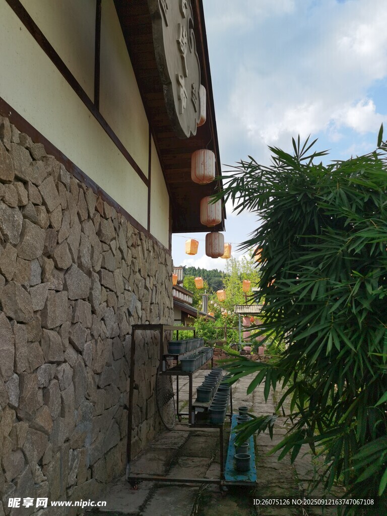 中式庭院一角景致