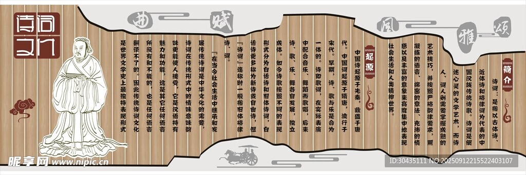 古風(fēng)卷軸式信息展示圖