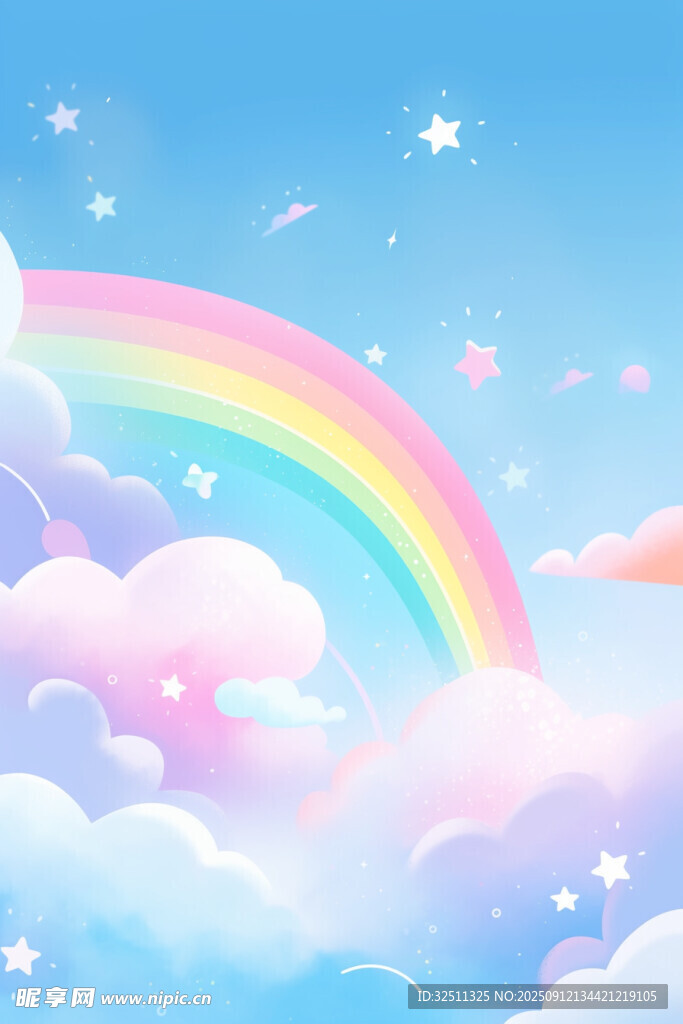 夢幻天空中的絢麗彩虹