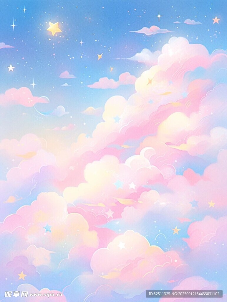 夢(mèng)幻天空中的絢爛云朵