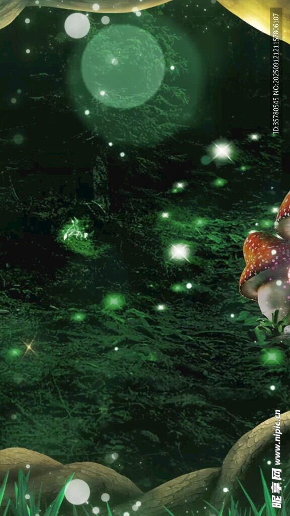 夢幻星空下的奇幻場景
