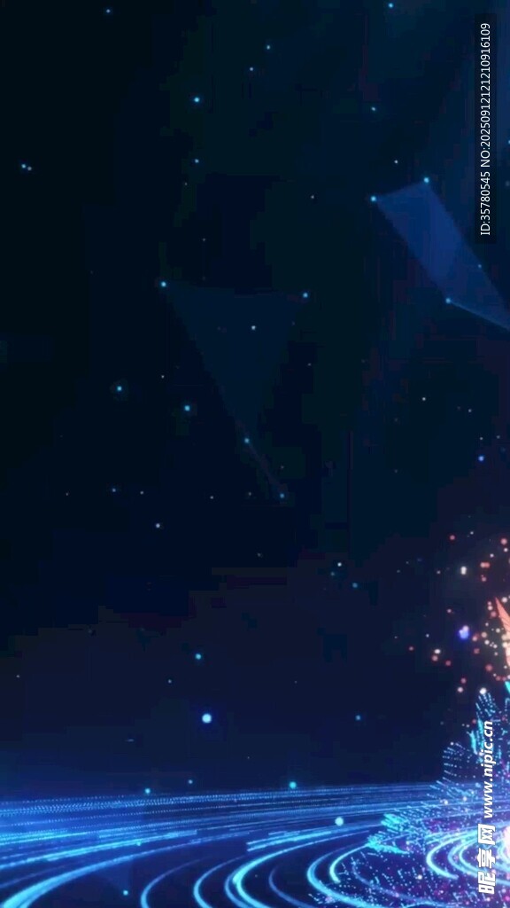 夢(mèng)幻星空下的科技光效場(chǎng)景