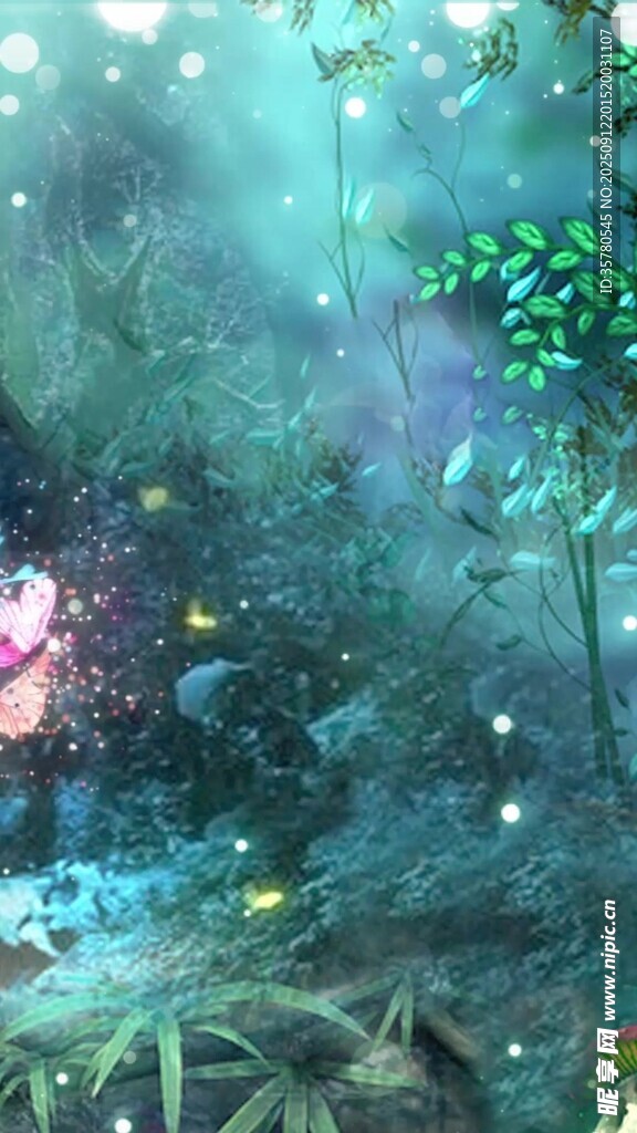 夢(mèng)幻森林中的精靈花叢