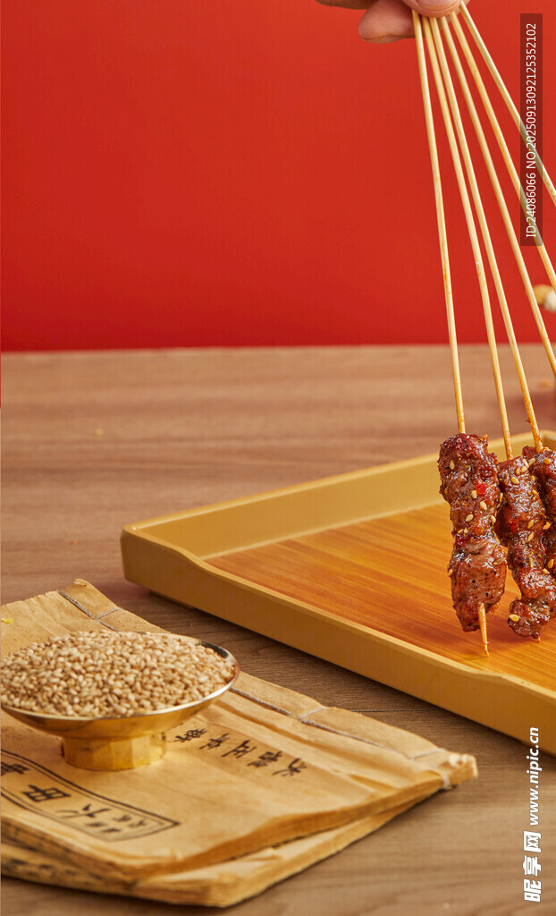 美味串串與竹簽擺放