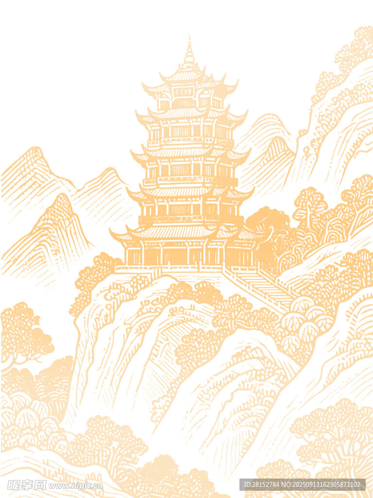 古風山水樓閣圖