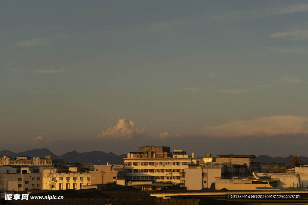 城市黃昏天際線景觀