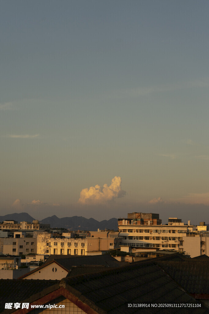 城市黃昏天際線景觀