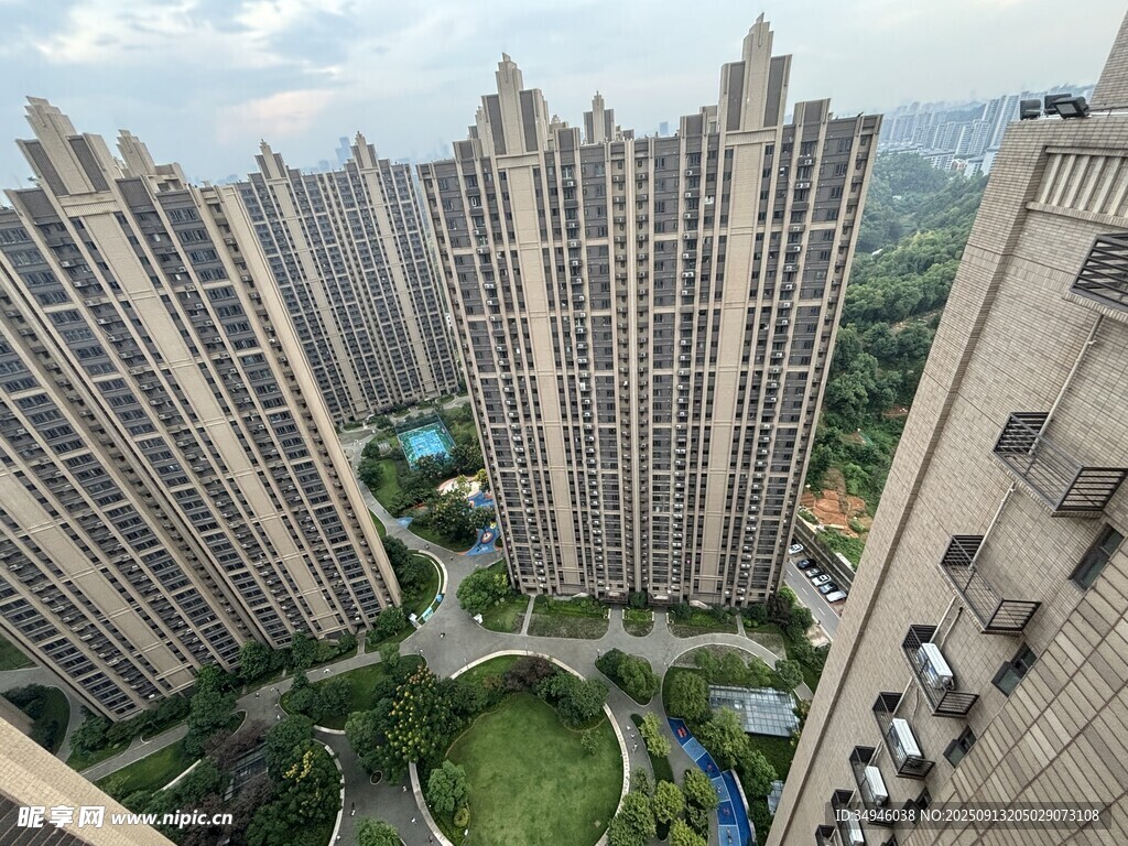 高層住宅小區(qū)景觀俯瞰