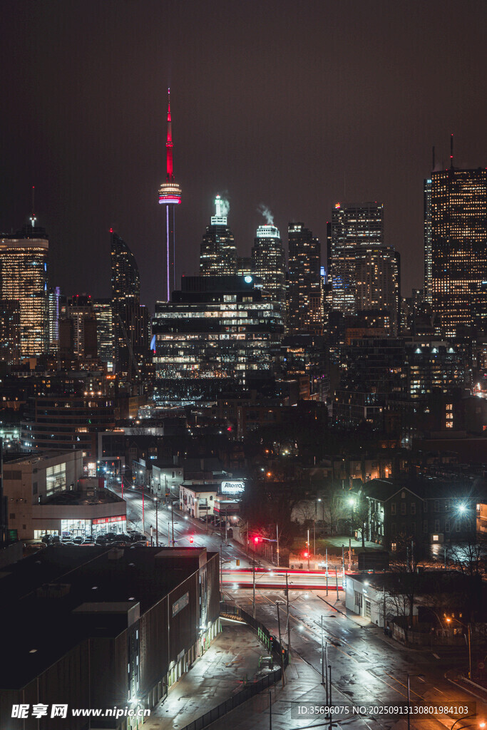 城市夜景中的繁華燈火