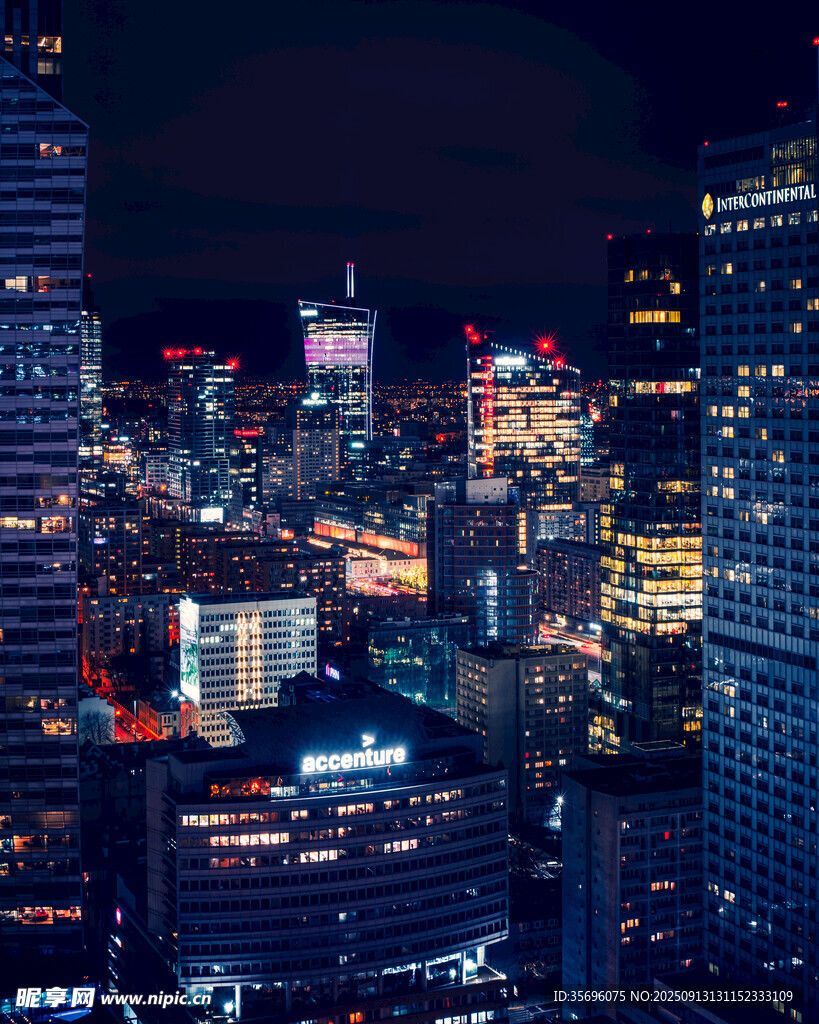 繁華都市夜景璀璨燈火