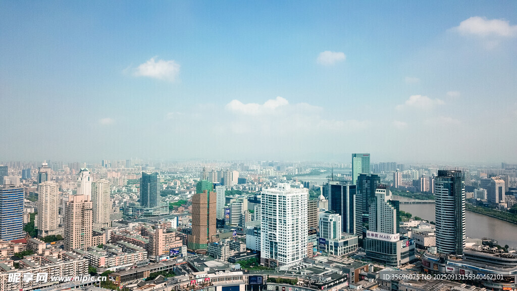 航拍寧波的城市建筑