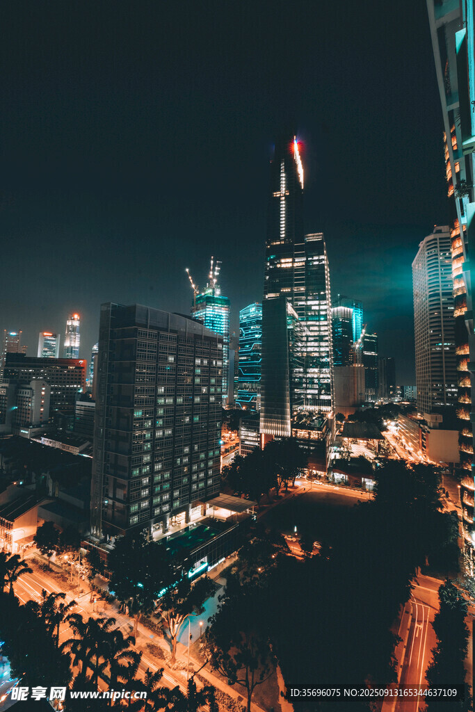 繁華都市夜景俯瞰