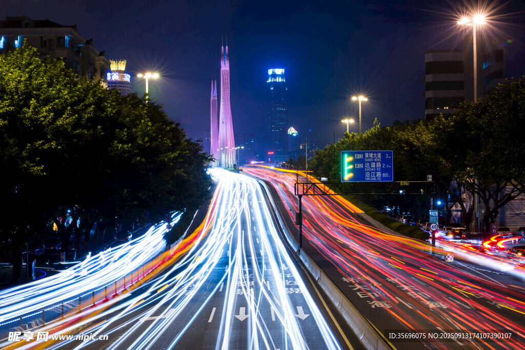 城市夜景車流光影之美