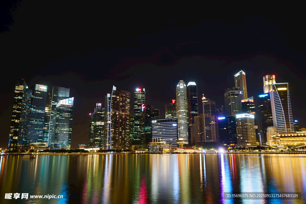 新加坡璀璨夜景城市風光