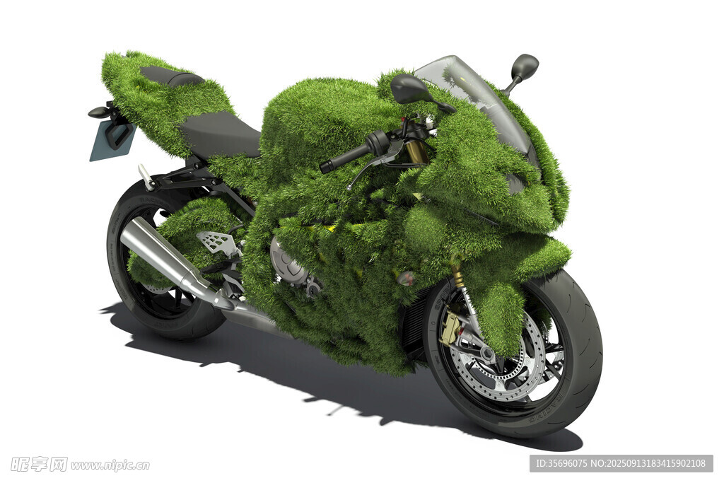 綠色炫酷摩托車模型