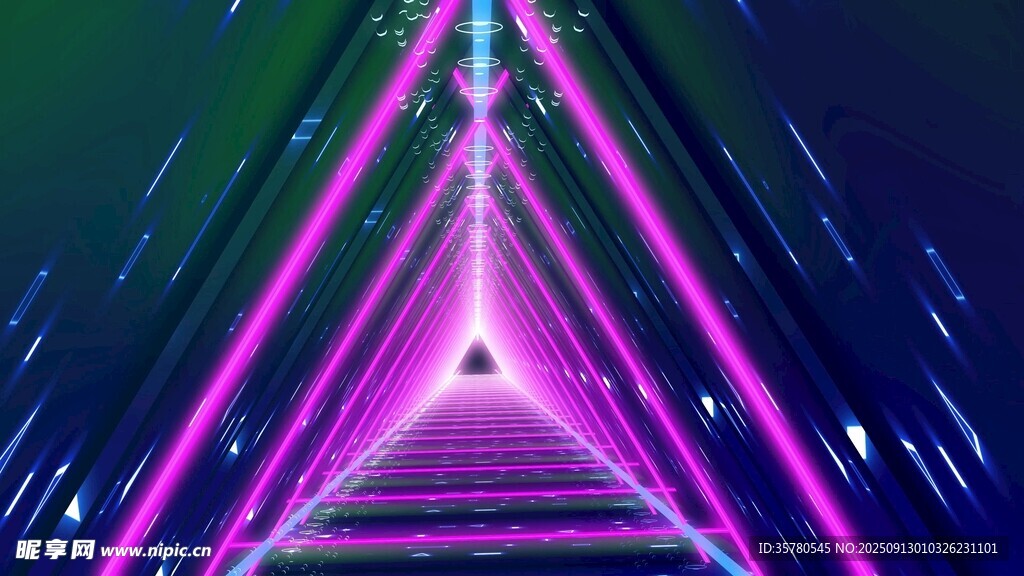 4k夢幻霓虹三角光影通道