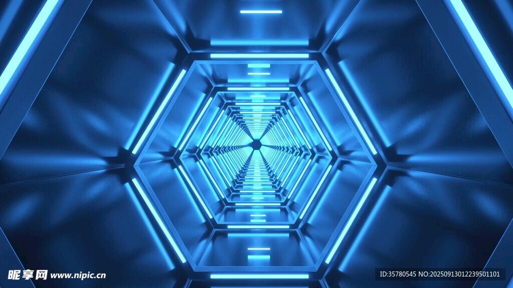 未來感六邊形科技光效背景