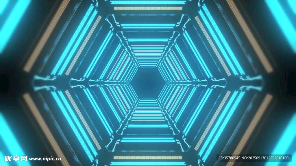 炫酷六邊形科幻光影圖案