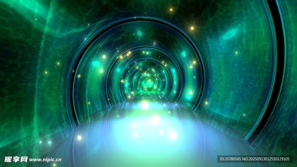 4k科幻隧道未來感光芒閃爍