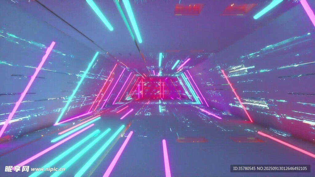 炫彩霓虹科幻隧道空間