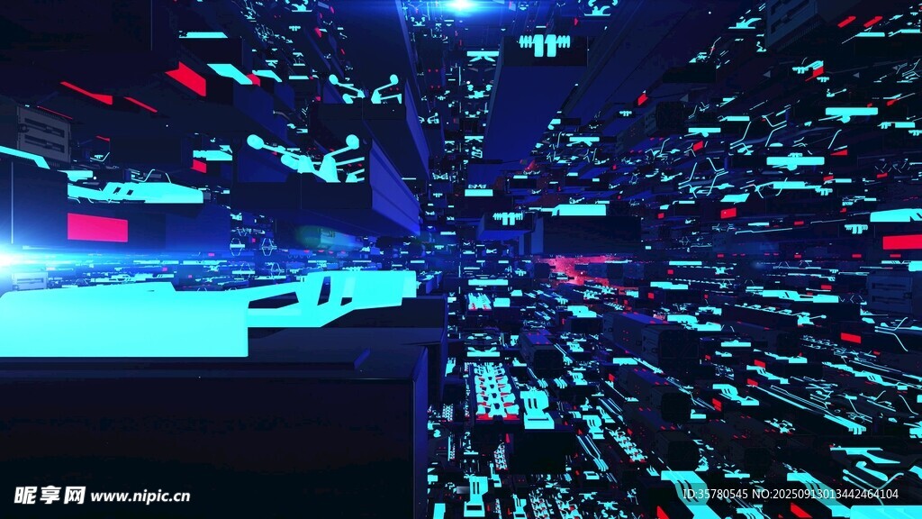 4k未來(lái)感城市夜景燈光秀