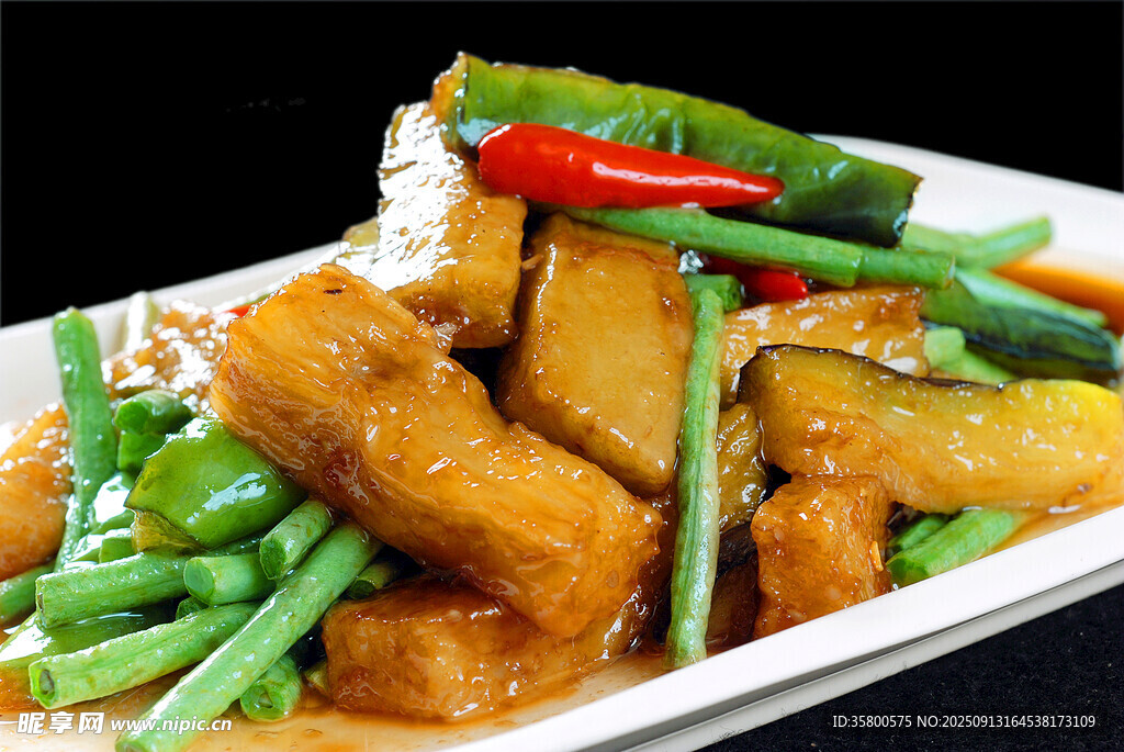 青椒豆角炒豆腐
