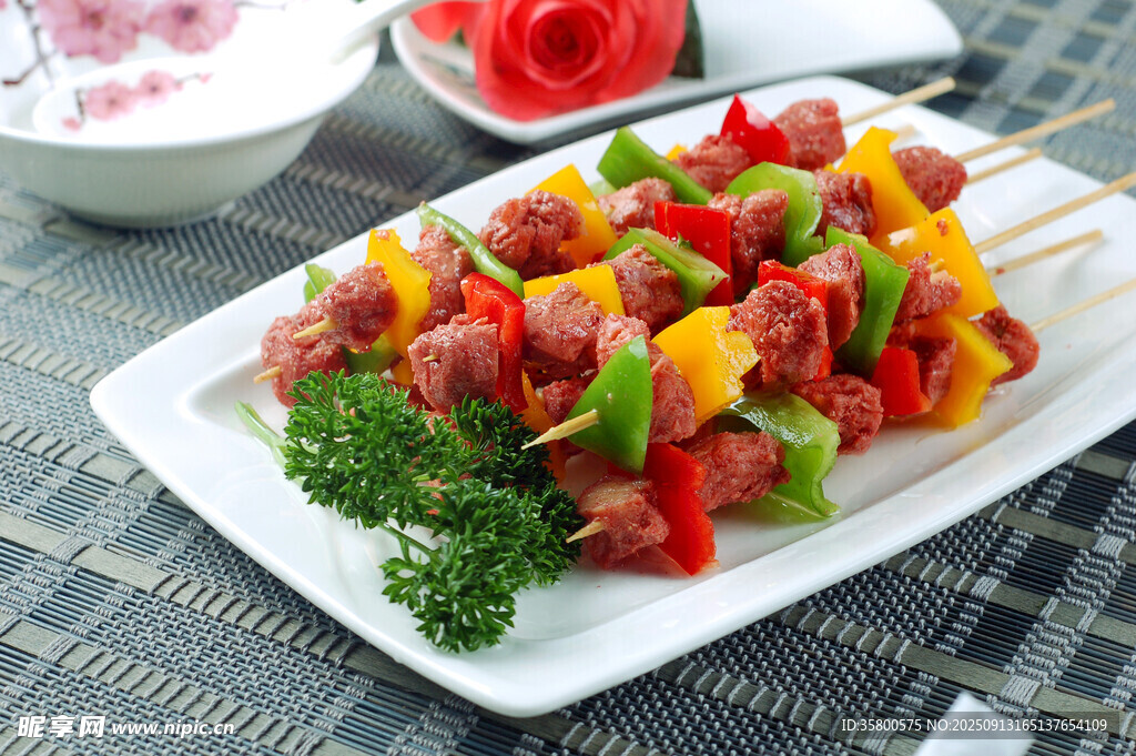 彩椒牛肉串五彩串串