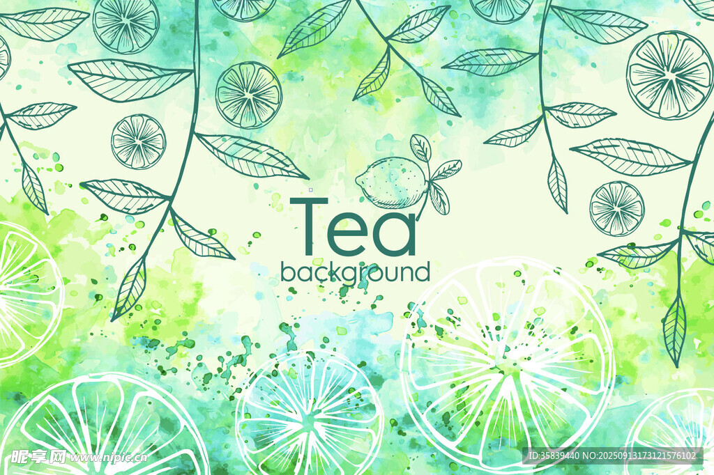 清新手繪風(fēng)茶葉主題插畫