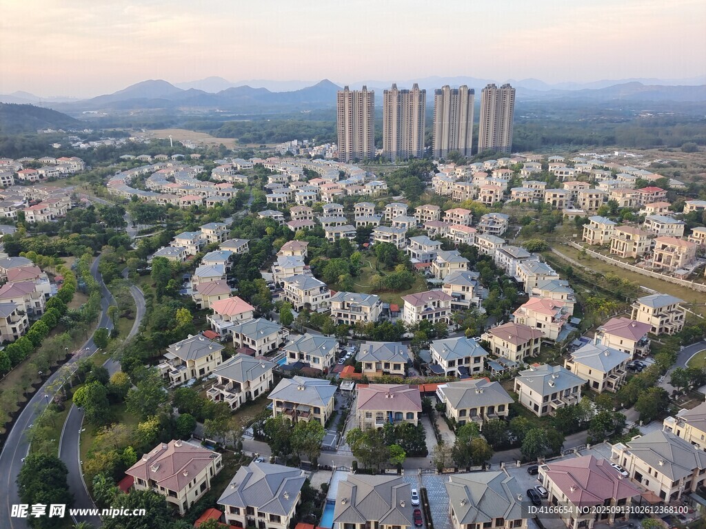 城郊住宅區(qū)鳥瞰美景
