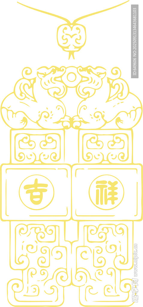 中式金色古典花紋圖案