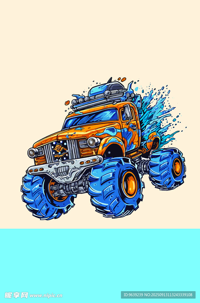炫酷越野卡車水花飛濺