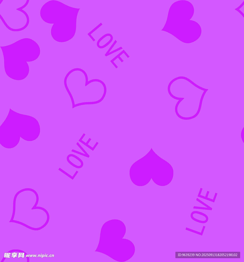 紫色愛心LOVE圖案背景