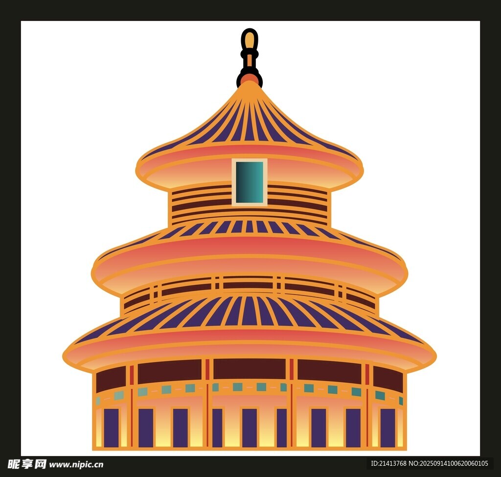 傳統(tǒng)中式寶塔建筑圖案