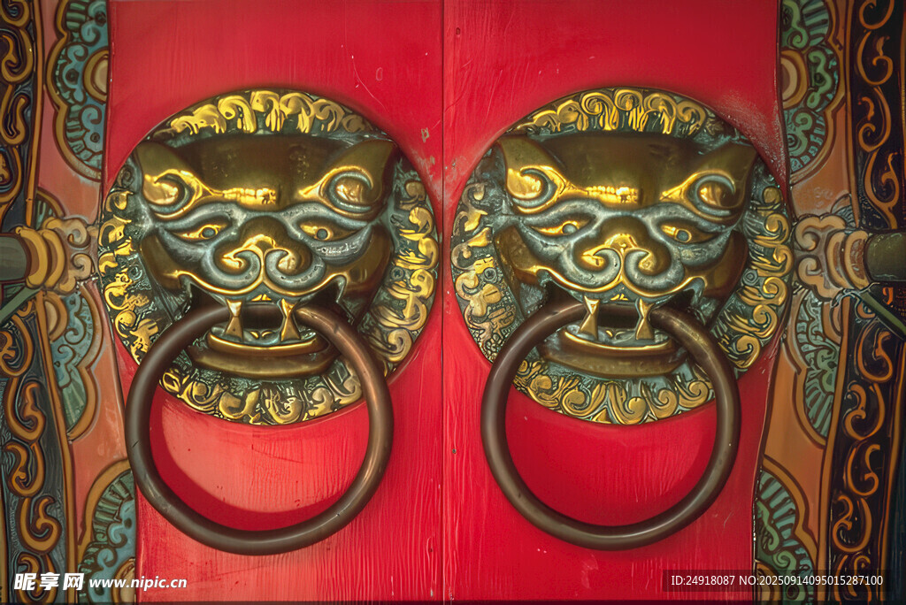 中式雙獅頭門(mén)環(huán)