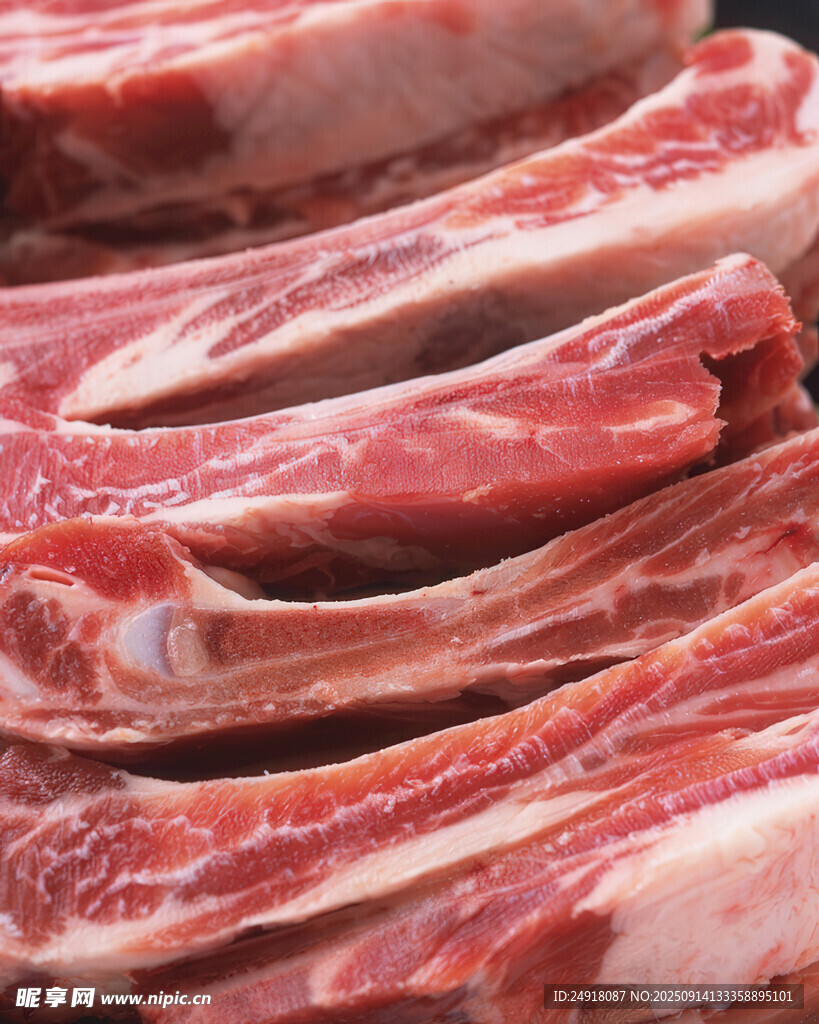 新鮮生牛肉排骨特寫