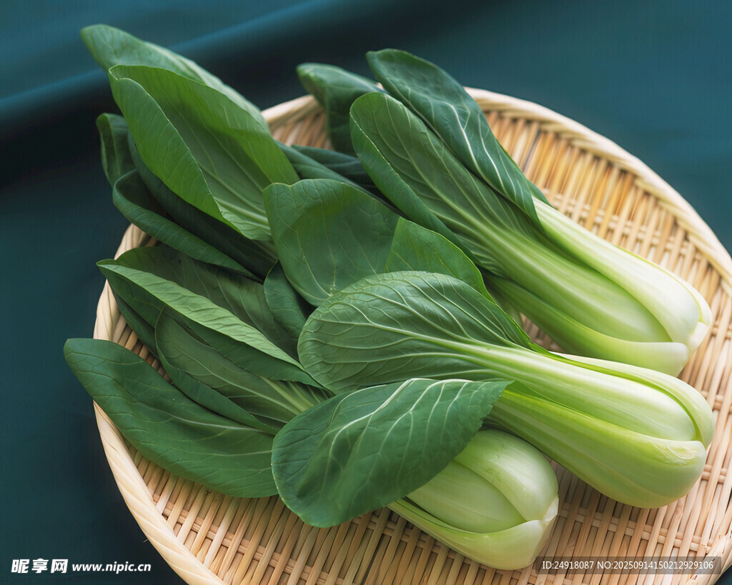竹籃中的鮮嫩青菜