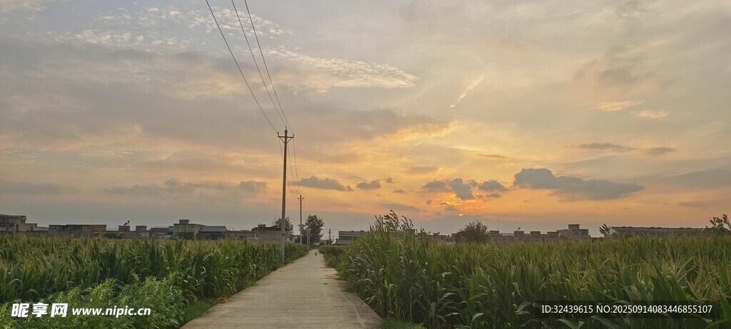 夕陽下的鄉(xiāng)間小路