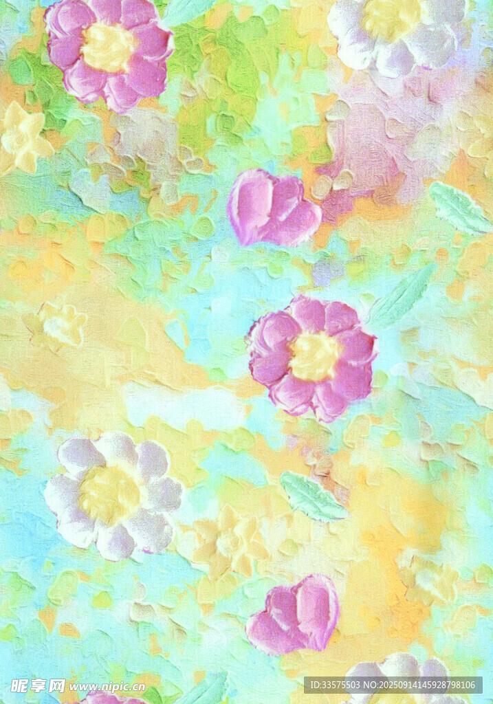 夢幻花卉水彩背景圖案