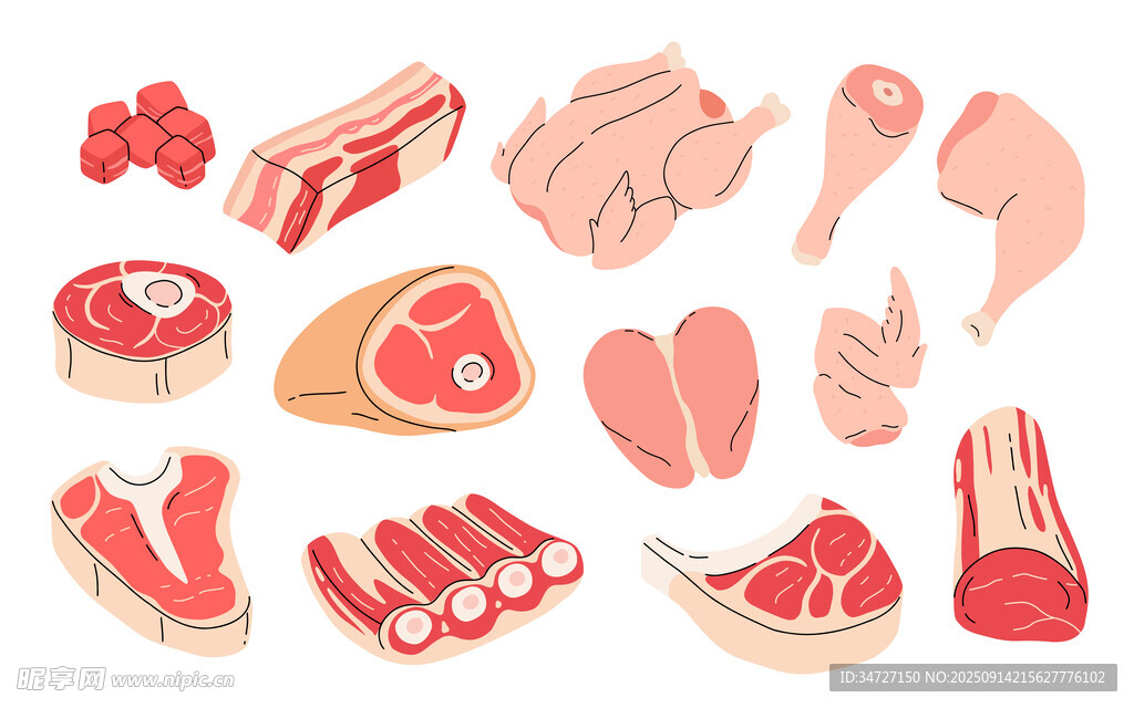 肉類食材插圖