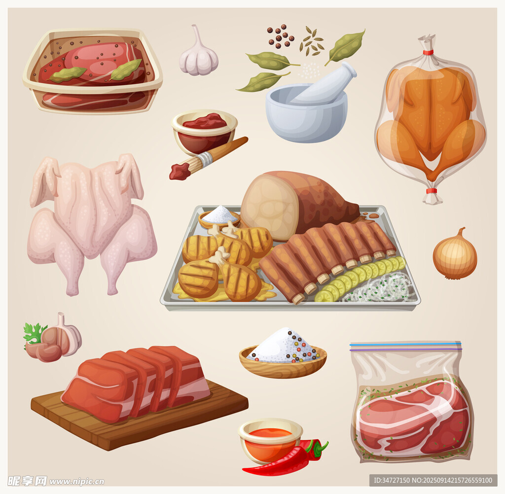美食食材插圖