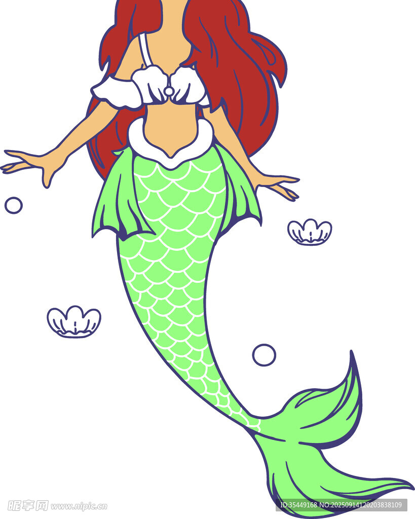 可愛卡通美人魚形象
